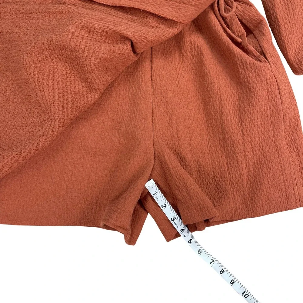Luli &‎ Me Gabby Girls Grace Wrap Romper Rust 100% Cotton Sz M Cottage Boho